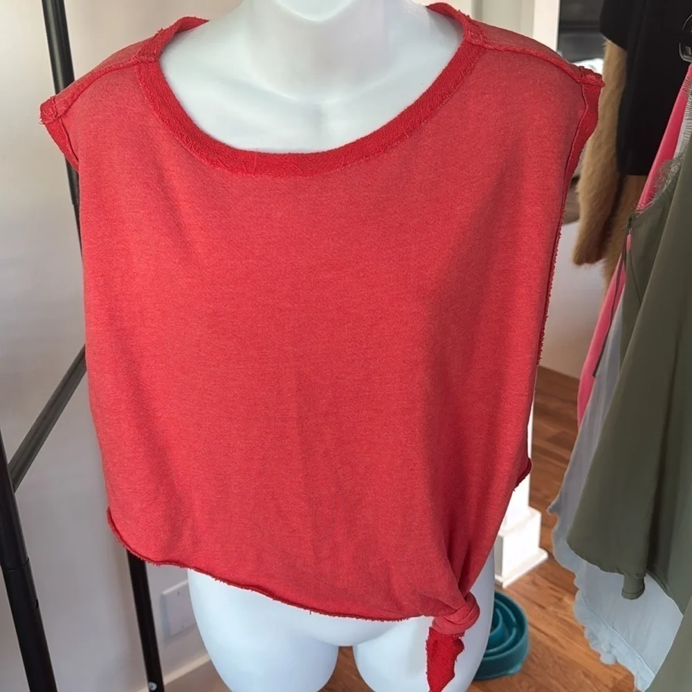 FREE PEOPLE Fresh To Def Pullover Red XS FP Movement Sweatshirt Top